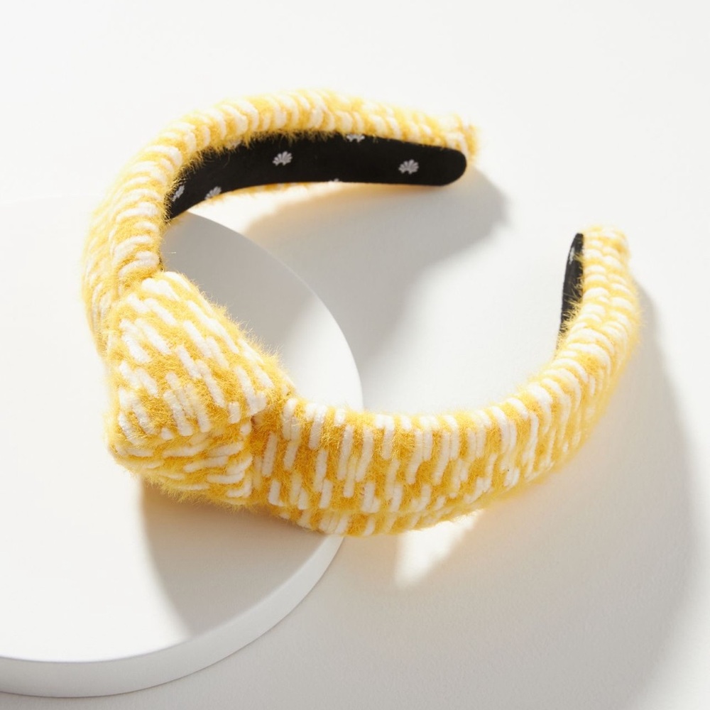 LELE SADOUGHI madison knotted fuzzy yellow headband